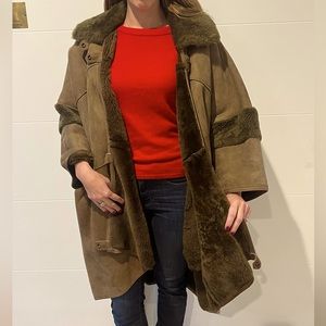 Leather Barcelona Women’s Shearling brown fur cape